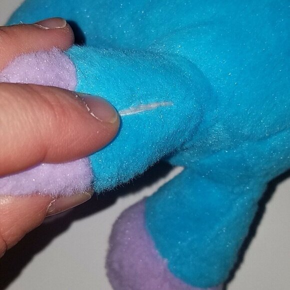 Blue Purple Unicorn Plush 8" Stuffed Animal Toy Lovey Silver Polka Dots - Picture 9 of 12